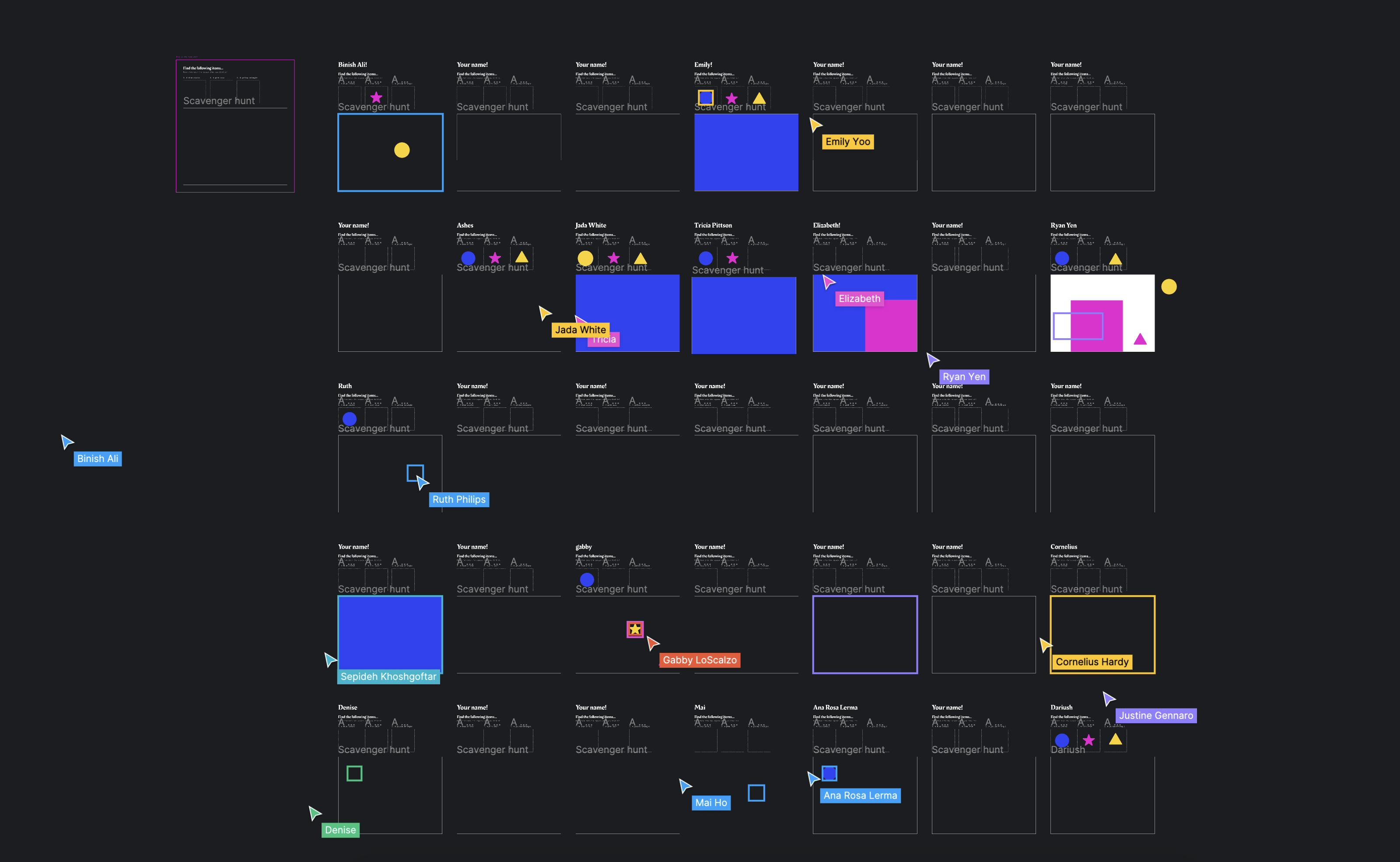 Students working in Figma on finding various shapes