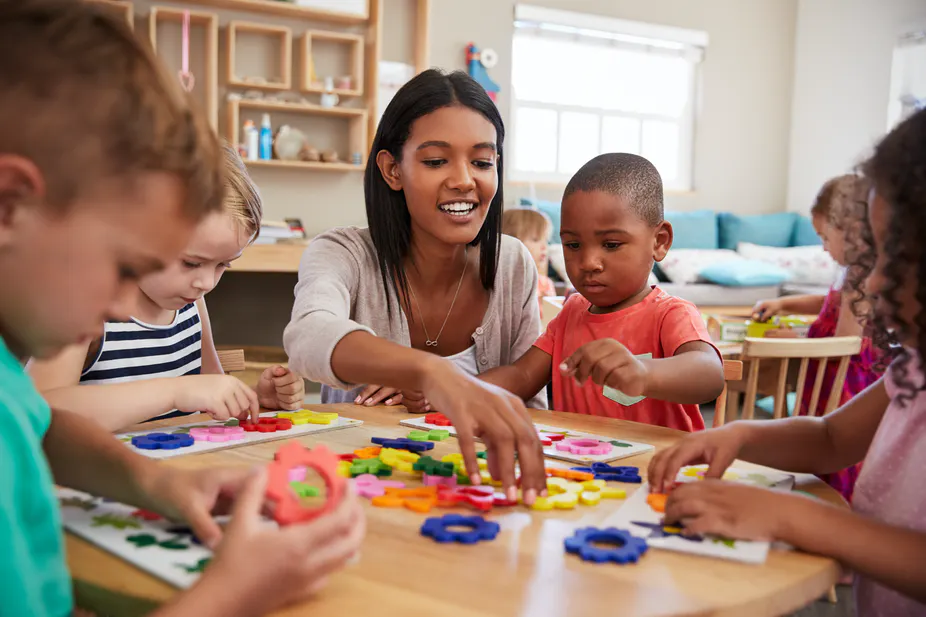 Kids playing together in preschool