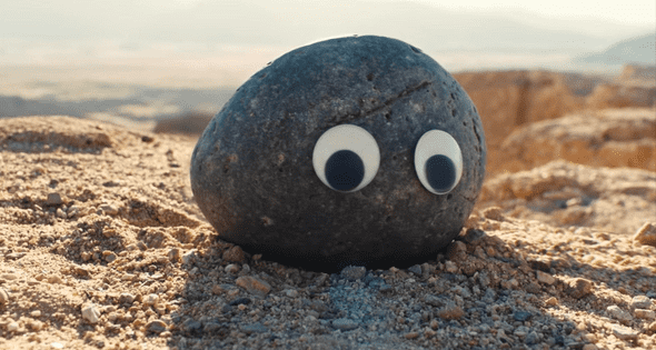 A rock with googley eyes from everything everywhere all at once