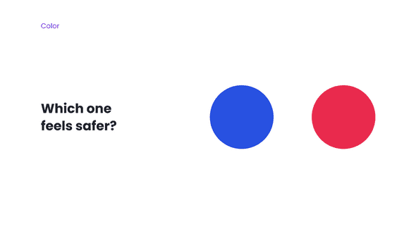 which one feels safer? the blue or red circle?