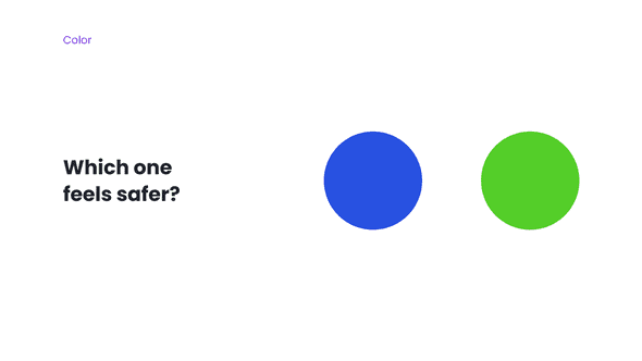 which one feels safer? the blue or green circle?