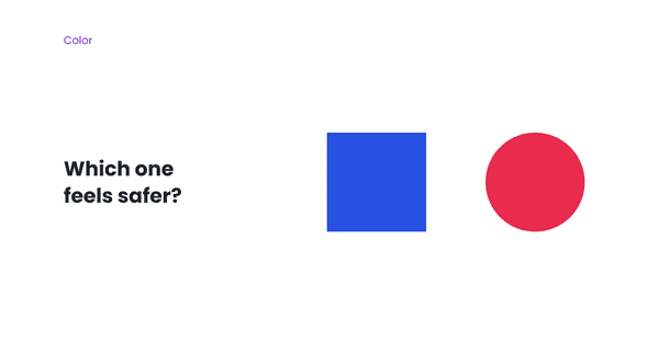 which one feels safer the blue square or red circle?